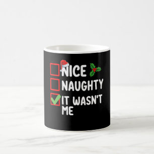 Caneca De Café Lista de Natal da Família Nice Naughty Não Fui Eu