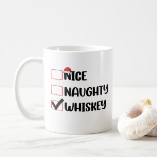 Caneca De Café Lista de Natal do Papai Noel Whisky Malvado Bom
