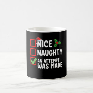Caneca De Café Lista de Natal Tentativa Foi Feita Bonito Travesso