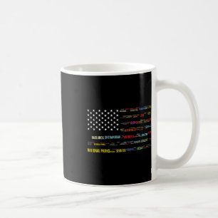 Caneca De Café Lista de Parques Nacionais dos EUA Nuvem de Palavr