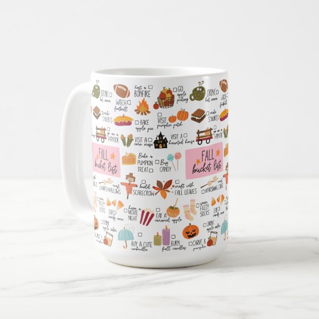 Caneca De Café Lista de Tarefas de Outono (Frente Esquerda)