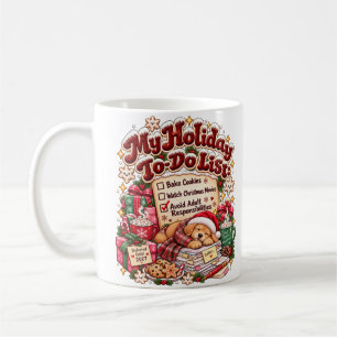 Caneca De Café Lista de Tarefas Engraçadas de Natal Cachorro Sarc