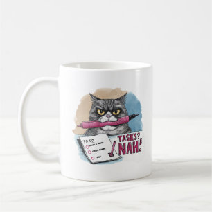 Caneca De Café Lista de Tarefas Pendentes de Gato Engraçado