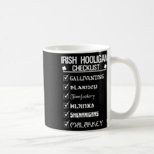 Caneca De Café Lista de Travessuras Irlandesas Shenanigan Malarke
