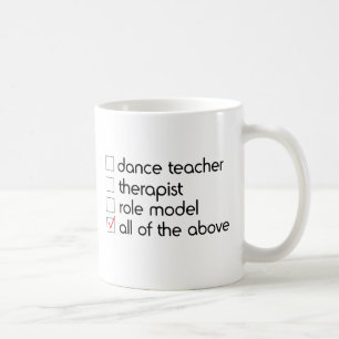 Caneca De Café Lista de verificação do professor da dança