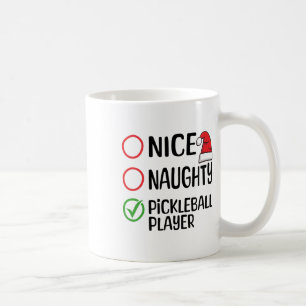 Caneca De Café Lista Xmas do Jogador de Pickleball de Natal Bela