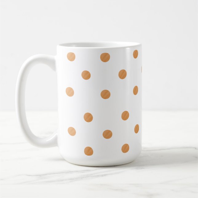 Caneca De Café Listra de Tinta Marrom Bolinha de Purpurina (Esquerda)