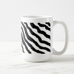 Caneca De Café Listra de Zebra Preta e Branca