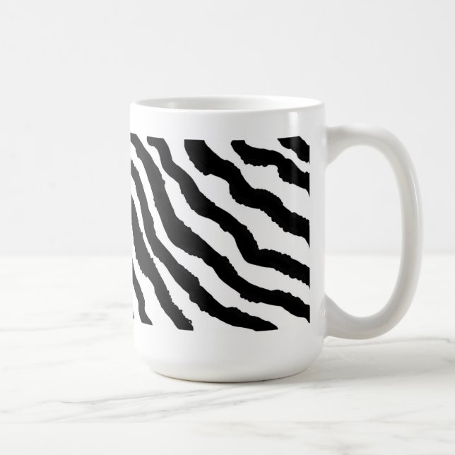 Caneca De Café Listra de Zebra Preta e Branca (Direita)