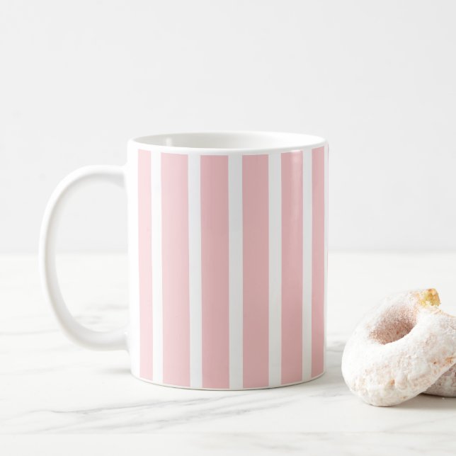 Caneca De Café Listra Rosa Feminina (Com Donut)