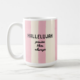 Caneca De Café Listra Rosa Hallelujah Louvor Letreiro Cristão
