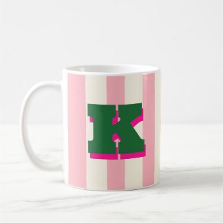 Caneca de Café Listrada Personalizada com Inicial