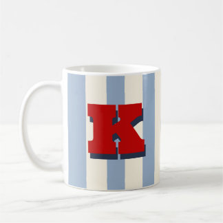 Caneca de Café Listrada Personalizada com Inicial
