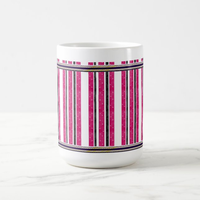 caneca de café listrada rosa (Centro)