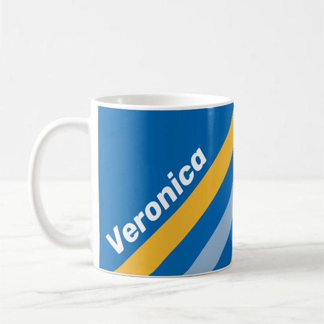 Caneca De Café Listras à Beira-Mar com Nome (Esquerda)