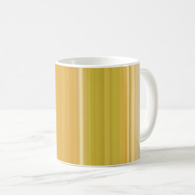 Caneca De Café Listras Amarelas Ensolaradas (Frente Esquerda)