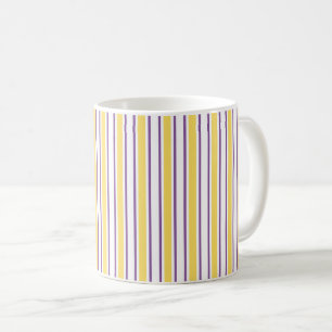 Caneca De Café Listras amarelas, roxas e brancas dos doces