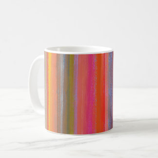 Caneca De Café Listras Boho de Carvão Colorido