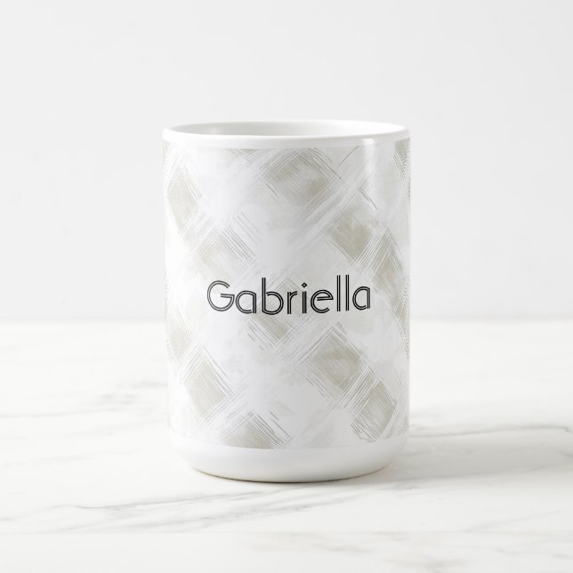 Caneca De Café Listras Brancas Creme Chic (Centro)