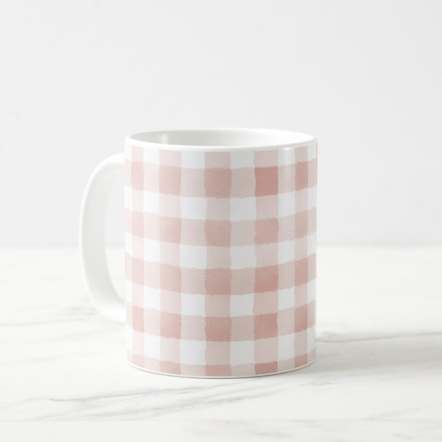 Caneca De Café Listras Brancas Rosa (Frente Esquerda)