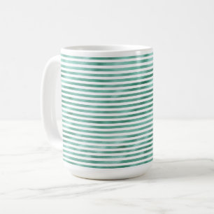 Caneca De Café Listras Brancas Verde Glam