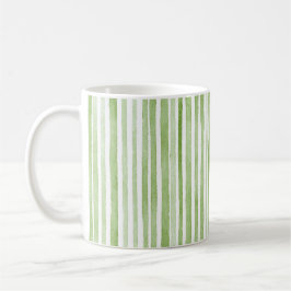 Caneca De Café Listras Brancas Verdes