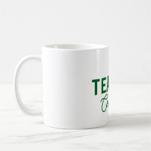 Caneca De Café Listras brancas verdes limão nome professor profes