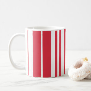 Caneca De Café Listras Brancas Vermelhas Costeiras à Beira-Mar