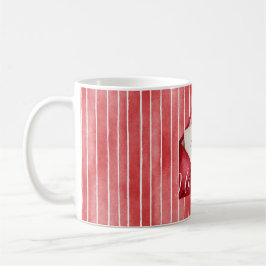 Caneca De Café Listras Brancas Vermelhas Românticas Mon Cheri Amo