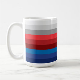 CANECA DE CAFÉ LISTRAS CINZA AZUL BRANCO VERMELHO PATRIOOTICO
