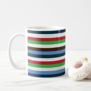 Caneca De Café Listras Coloridas