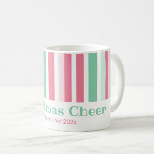 Caneca De Café Listras Coloridas de Natal