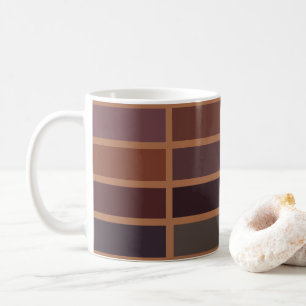 Caneca De Café Listras Coloridas Terracota Ferrugem Moderna