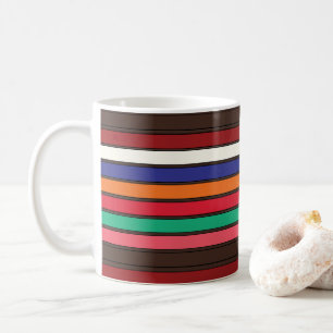 Caneca De Café Listras Coloridas Vibrantes