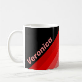Caneca De Café Listras com Degrade Carmesim com Nome