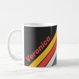 Caneca De Café Listras da Meia-Noite Vintage com Nome