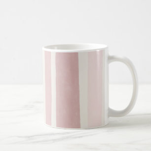 Caneca De Café Listras de Aquarela Rosa Corada Boho Moderno