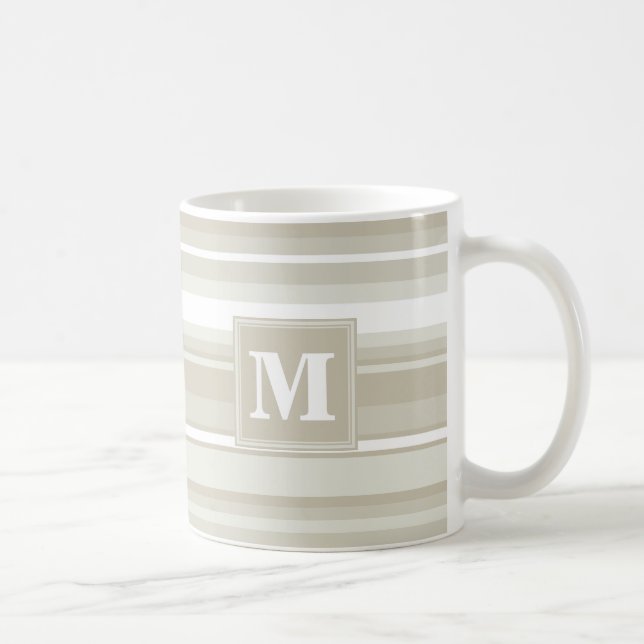 Caneca De Café Listras de arenito monograma (Direita)