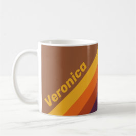 Caneca De Café Listras de Argila Seca ao Sol com Nome