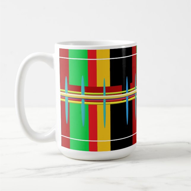 Caneca De Café Listras de arte moderna abstrato (Esquerda)
