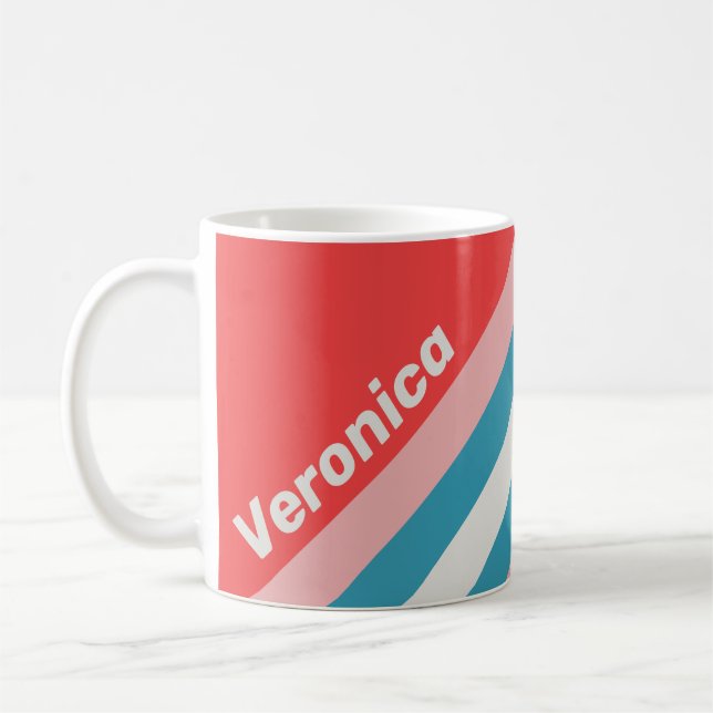 Caneca De Café Listras de Batom Antigo com Nome (Esquerda)