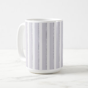 Caneca De Café Listras de Brilho Roxo Lavanda Branco