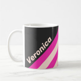 Caneca De Café Listras de Bubblegum Retrô com Nome