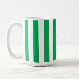 Caneca De Café Listras de Cabana Verde e Branco