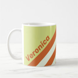 Caneca De Café Listras de Cacto do Deserto Retro com Nome