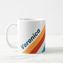 Caneca De Café Listras de Cardo Vintage com Nome