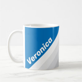 Caneca De Café Listras de céu azul nublado com nome
