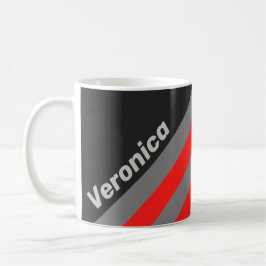 Caneca De Café Listras de Céu Tempestuoso Retro com Nome