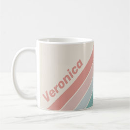 Caneca De Café Listras de Conchas do Mar Macias Vintage com Nome