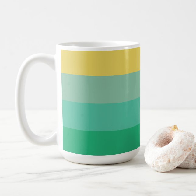 Caneca De Café Listras de Cor Clara (Com Donut)